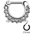 CZ Kristall gepflastert Nase Septum Piercing Schmuck Septum-Piercing